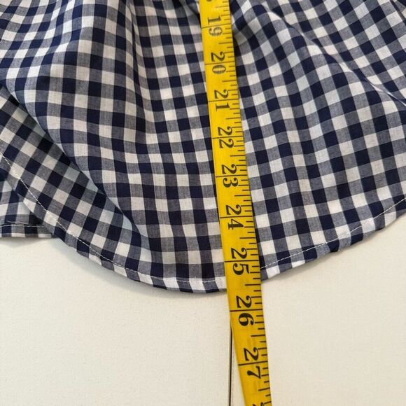 Fever Navy & White Gingham Tiered Full Sleeve True Wrap Top Sz XL Cha Cha, Chic - Picture 10 of 11